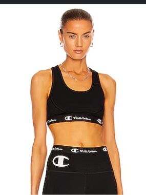 Nili Lotan x Champion Black Logo Sports Bra L